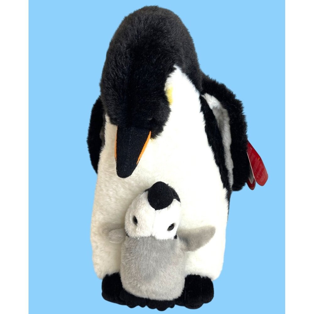 Plush Penguin Mom Chick Antarctica Black White Emperor Toy Stuffed Animal NWT - Picture 3 of 11